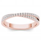 10k Rose Gold 0.23 Ct Diamond Cross-Over Fashion Engagement Wedding Ring HI I2 10k Rose Gold 0.23 Ct Diamond Cross-Over Fashion Engagement Wedding Ring HI I2