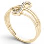 Natural 10k Yellow Gold 0.04 Ct Round Cut Diamond Infinity Fashion Ring HI I2