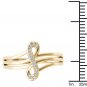 Natural 10k Yellow Gold 0.04 Ct Round Cut Diamond Infinity Fashion Ring HI I2