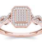 10k Natural Rose Gold 0.20 Ct Round Cut Diamond Halo Engagement Ring HI I2 10k Natural Rose Gold 0.20 Ct Round Cut Diamond Halo Engagement Ring HI I2