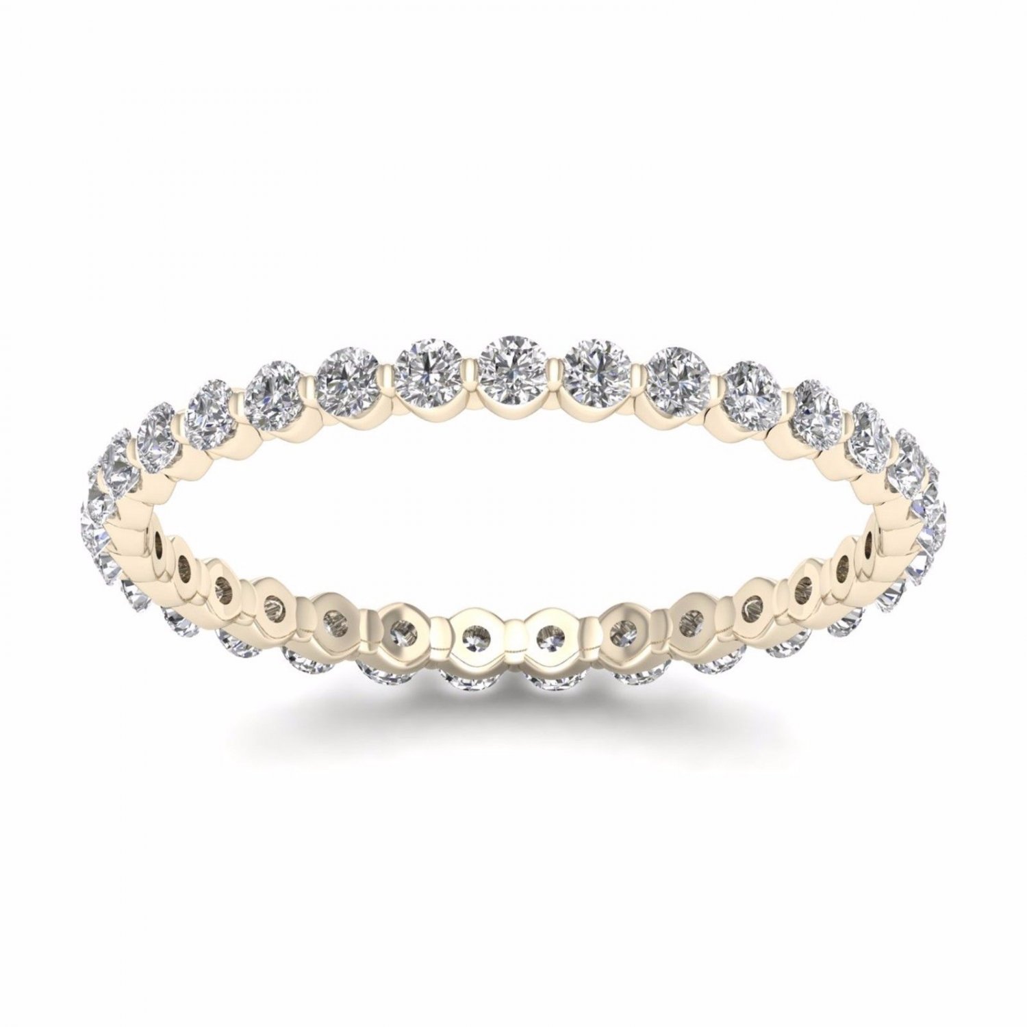 14k Yellow Gold 0.50 Ct Round Cut Diamond Women's Eternity Band (H-I, I2)