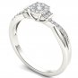 10k White Gold 0.25 Ct Diamond Criss-Cross Shank Cluster Engagement Ring HI I2