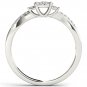 10k White Gold 0.25 Ct Diamond Criss-Cross Shank Cluster Engagement Ring HI I2