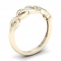 10k Yellow Gold 0.06 Ct Diamond Interlocking Heart Fashion Engagemeny Ring HI I2