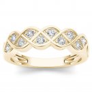 10k Yellow Gold 0.25 Ct Round Cut Diamond Fashion Engagement Ring HI I2 Size 7