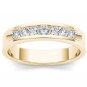 Solid 14k Yellow Gold 0.50Ct Round Cut Natural Diamond Men's Wedding Band Ring