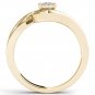10k Yellow Gold 0.2 Ct Rount Cut Diamond Bypass Engagement Ring HI I2 Size 7