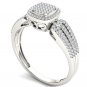 10k White Gold 0.35 Ct Round Cut Diamond Halo Cluster Engagement Ring HI I2