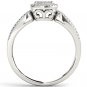 10k White Gold 0.35 Ct Round Cut Diamond Halo Cluster Engagement Ring HI I2