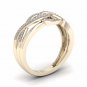 10k Yellow Gold 0.15 Ct Diamond Two Interlocking Ribbons Fashion Engagement Ring