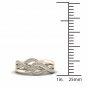 10k Yellow Gold 0.15 Ct Diamond Two Interlocking Ribbons Fashion Engagement Ring