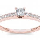 10k Rose Gold 0.25 Princess Cut Diamond Classic Engagement Wedding Ring HI I2 10k Rose Gold 0.25 Princess Cut Diamond Classic Engagement Wedding Ring HI I2