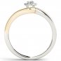 Solid 10k Yellow Two-Tone White Gold 0.25 Ct Diamond Halo Engagement Ring HI I2