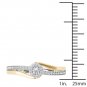 Solid 10k Yellow Two-Tone White Gold 0.25 Ct Diamond Halo Engagement Ring HI I2