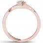 14k Rose Gold 0.37 Ct Natural Round Diamond Halo Wedding Engagment Ring HI I2
