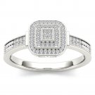 10k White Gold 0.25 Ct Round Cut Diamond Halo Engagement Wedding Ring Size 7 10k White Gold 0.25 Ct Round Cut Diamond Halo Engagement Wedding Ring Size 7
