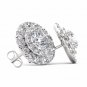 0.75 Ct Natural Round Cut Diamond  Halo Stud Earrings in 10k White Gold