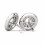 0.75 Ct Natural Round Cut Diamond  Halo Stud Earrings in 10k White Gold