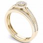 10k Yellow Gold 0.25 Ct Diamond Wedding Band Engagement Bridal Ring Set HI I2