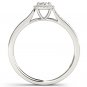10k Solid White Gold 0.25 Ct Round Cut Diamond Halo Engagement Ring HI I2