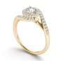 14K Yellow Gold 1.00 Ct Round Cut Diamond Bypass Single Halo Engagement Ring HI