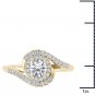 14K Yellow Gold 1.00 Ct Round Cut Diamond Bypass Single Halo Engagement Ring HI