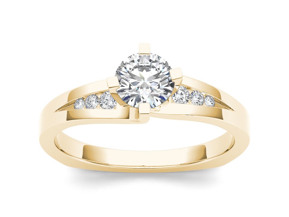 14k Yellow Gold 0.75 Ct Round Cut Diamond Euro Classic Solitaire Engagement Ring