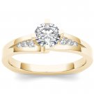 14k Yellow Gold 0.75 Ct Round Cut Diamond Euro Classic Solitaire Engagement Ring
