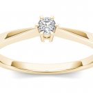 10k Yellow Gold 0.1 Ct Round Cut Diamond Solitaire Engagement Ring HI I2 Size 7 10k Yellow Gold 0.1 Ct Round Cut Diamond Solitaire Engagement Ring HI I2 Size 7