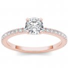 Solid 14K Rose Gold 0.75 Ct Natural Diamond Classic Solitaire Engagement Ring Solid 14K Rose Gold 0.75 Ct Natural Diamond Classic Solitaire Engagement Ring