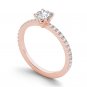 Solid 14K Rose Gold 0.75 Ct Natural Diamond Classic Solitaire Engagement Ring
