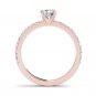 Solid 14K Rose Gold 0.75 Ct Natural Diamond Classic Solitaire Engagement Ring