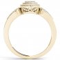 10k Yellow Gold 0.2 Ct Natural Round Cut Diamond Double Halo Engagement Ring