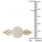 10k Yellow Gold 0.2 Ct Natural Round Cut Diamond Double Halo Engagement Ring