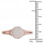 10k Rose Gold 0.15 Ct Round Cut Diamond Split Shank Cluster Halo Engagement Ring