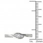 10k White Gold 0.22 Ct Diamond Three Stone Bypass Engagement Anniversary Ring