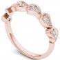 Genuine 10K Rose Gold 0.08 Ct Brillant Round Cut Diamond Wedding Band