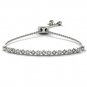 925 Solid Sterling Silver 0.10 Ct Round Cut Diamond Bolo Bracelet HI