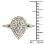Genuine 14K Yellow Gold 0.51 Ct Round Cut Diamond Pear Shaped Engagement Ring