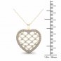 10K Yellow Gold 0.25ct TDW Diamond Heart Shape Filigree Fashion Pendant Necklace