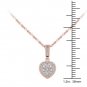 Natural 10k Rose Gold 0.33Ct Round Cut Real Diamond Cluster Heart Necklace HII2