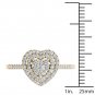 14K Yellow Gold 0.33 Ct Brillant Round Cut Diamond Heart Shaped Engagement Ring