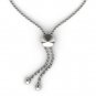 925 Solid Sterling Silver 0.12 Ct Round Cut Diamond Bolo Bracelet I2