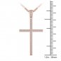 Solid 10k Rose Gold 0.15Ct Round Cut Diamond Cross Pendant Necklace HI I2
