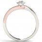 Natural 14k Rose Gold 0.25 Ct Diamond Halo Bypass Engagement Ring HI I2 Size 7