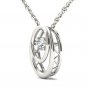 10k White Gold 0.15 Ct Natural Round Cut Diamond Dancing Pendant Necklace HI I2