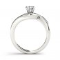 14k White Gold 0.75 Ct Round Cut Diamond Bypass Halo Solitaire Engaement Ring HI