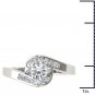 14k White Gold 0.75 Ct Round Cut Diamond Bypass Halo Solitaire Engaement Ring HI