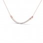 Solid 10k Rose Gold 0.25Ct Round Cut Natural Diamond Bar Necklace HI I2