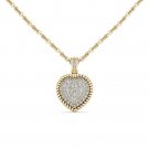 Natural 10k Yellow Gold 0.25Ct Round Cut Solid Real Diamond Heart Necklace HI I2 Natural 10k Yellow Gold 0.25Ct Round Cut Solid Real Diamond Heart Necklace HI I2
